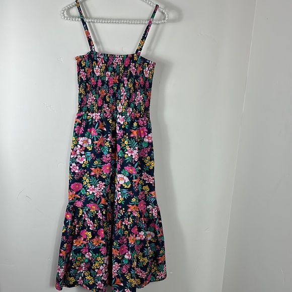J. Crew Factory Floral Smocked Tiered Midi Dress XS - Picture 4 of 12